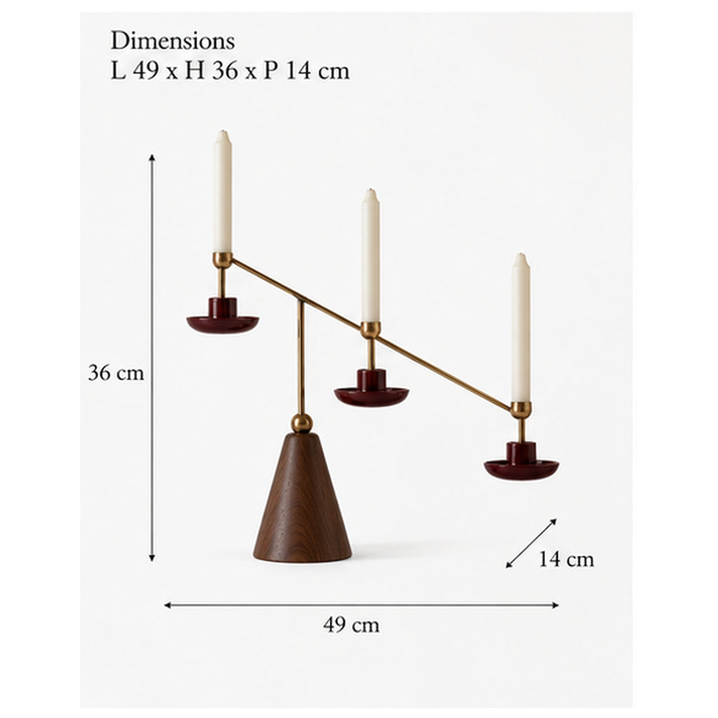 Bougeoir Balancier Trois Flammes — Centre de table articulé