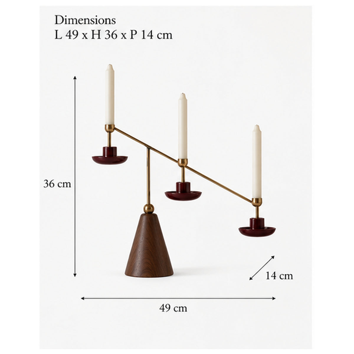 Bougeoir Balancier Trois Flammes — Centre de table articulé