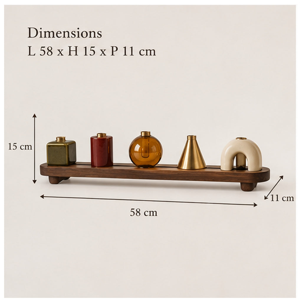 Bougeoir Domino Rail — Composition modulable à cinq porte-bougies