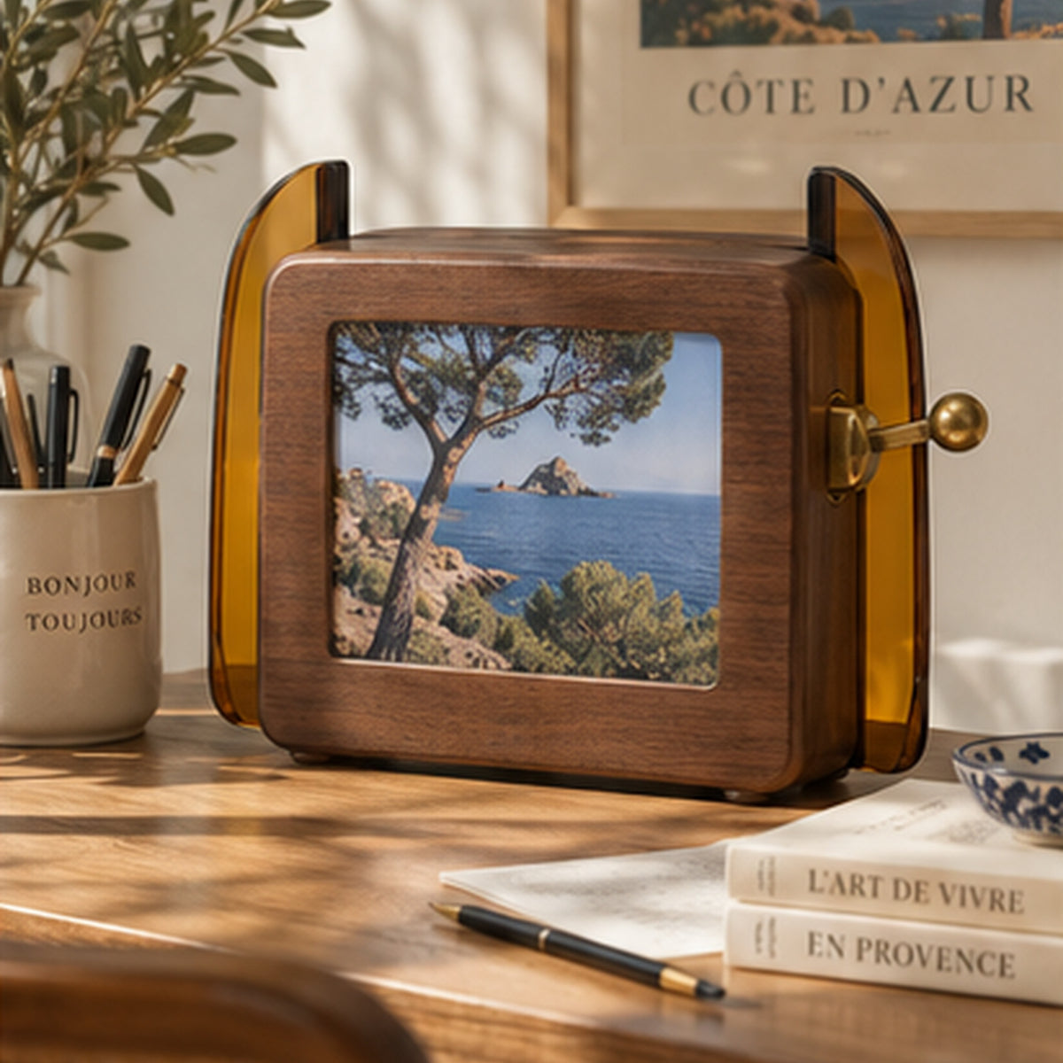 Cadre Diapositive Lumière — Présentoir mécanique pour trois photos