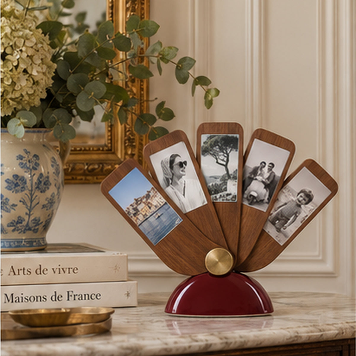 Cadre Éventail Souvenir — Présentoir rotatif pour cinq photos