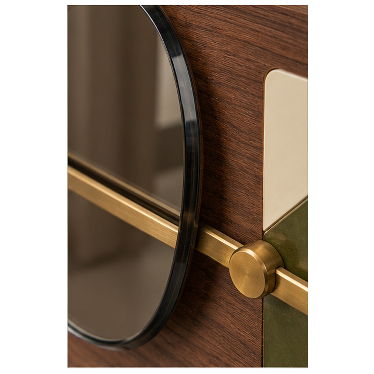 Cadre Miroir Décalé — Cadre double avec miroir fumé coulissant