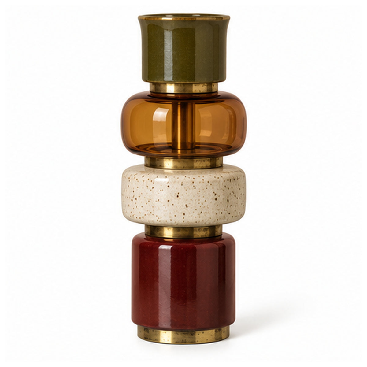 Vase Totem Mosaïque — Vase sculptural à modules réversibles